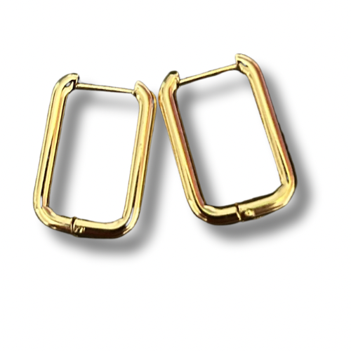 Gold Square Hoops