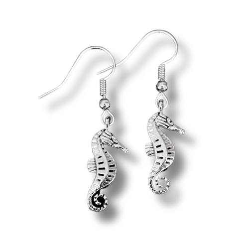 Seahorse Silver Dangle Earrings
