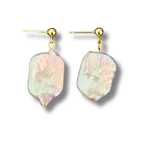 Square Gold Dangle Earrings