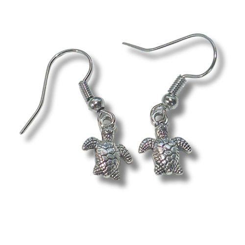 Silver Mini Turtle Earrrings