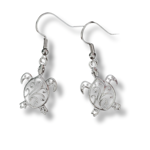 Sliver Funky Turtle Earrings
